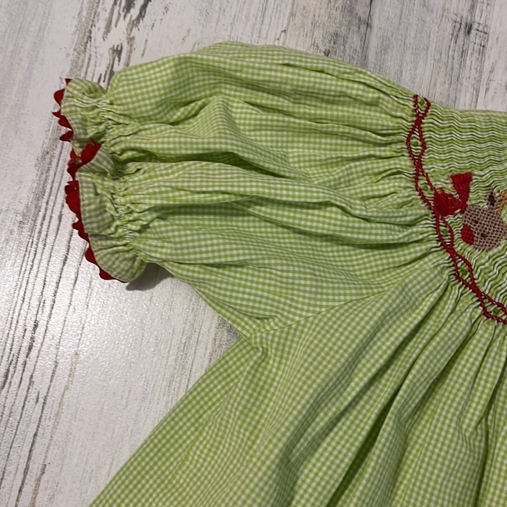 Sundae Afternoon Christmas Reindeer Smocked Dress Size 6 - Picture 4 of 10